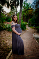 Pregnant woman in a long dress
